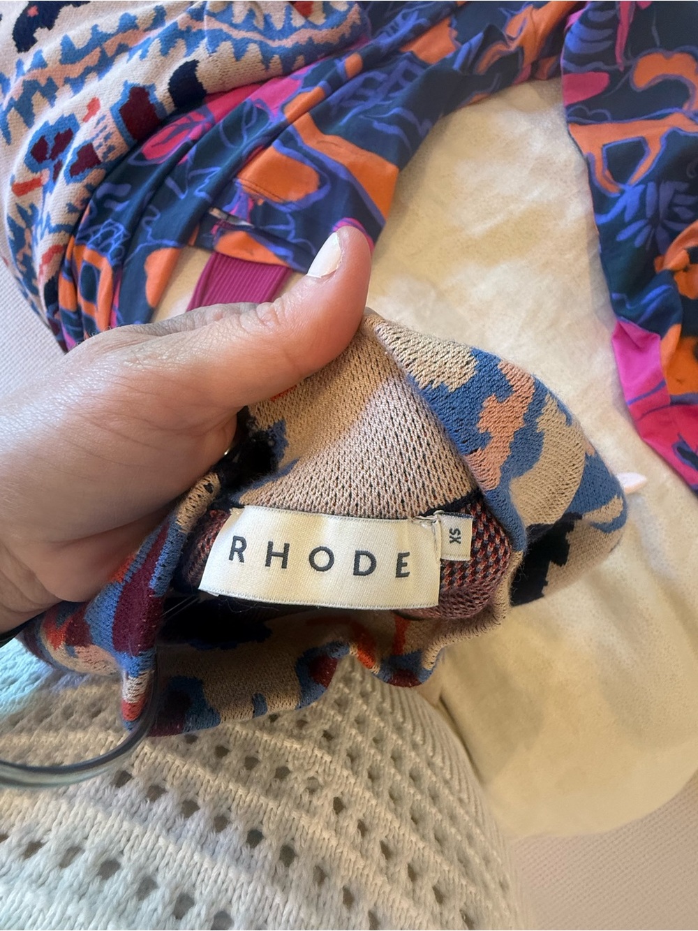 RHODE Multicolor Abstract Knit Set with Cream Base - Picture 2 of 3